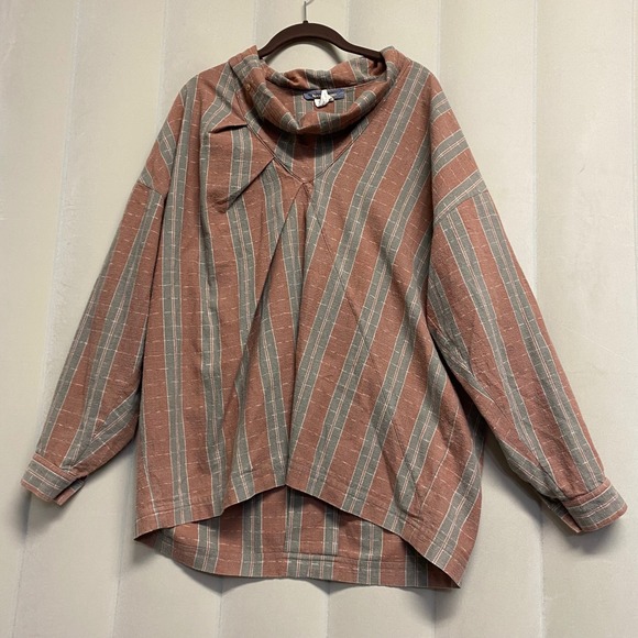 Vintage Issey Miyake Women's Top Medium Funnel Neck Lagenlook 80s 90s Designer - Picture 2 of 12